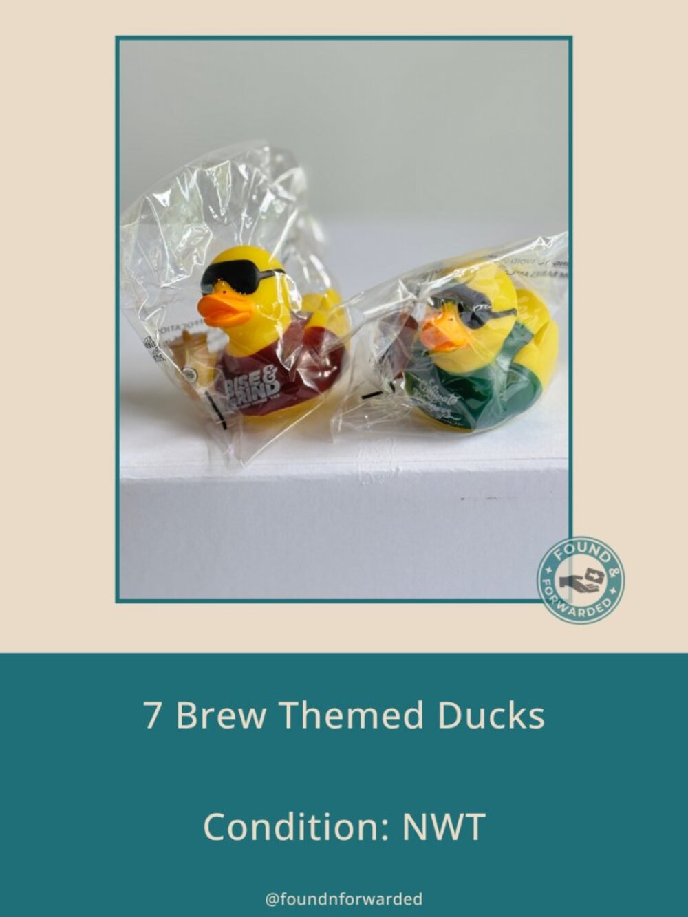 7 Brew Limited Edition Rubber Duck Set of 2 Rise Grind Cultivate Kindness